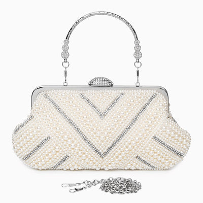 Elegante Clutch mit Perlenbesatz & Glitzerakzenten