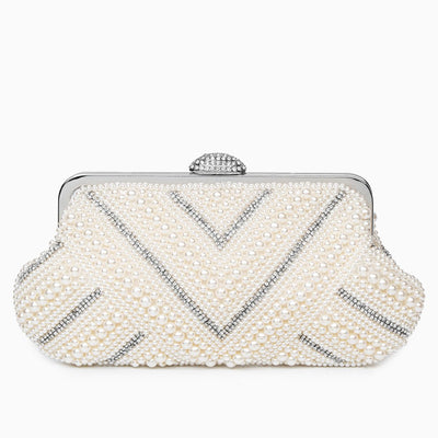Elegante Clutch mit Perlenbesatz & Glitzerakzenten