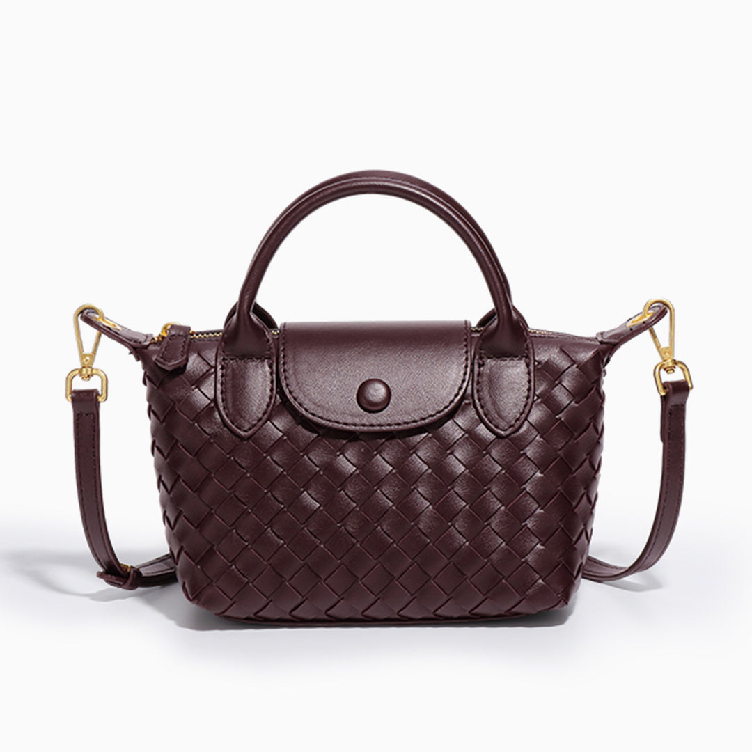 Braune Flechtoptik Crossbody Bag – Vegan & Elegant