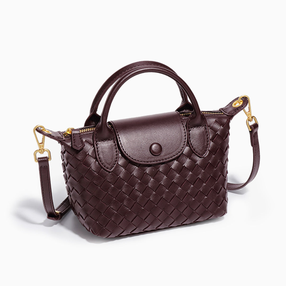 Braune Flechtoptik Crossbody Bag – Vegan & Elegant
