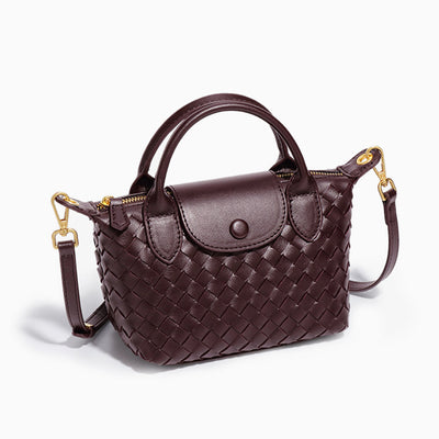 Braune Flechtoptik Crossbody Bag – Vegan & Elegant